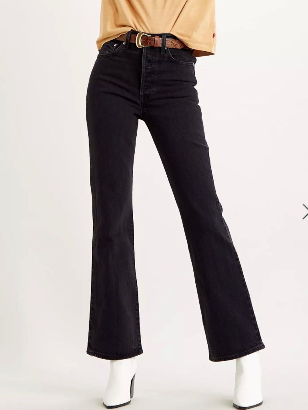 Levi's Ribcage Boot Flare Jean Women's Size 32 Black High-Rise Flare Jeans